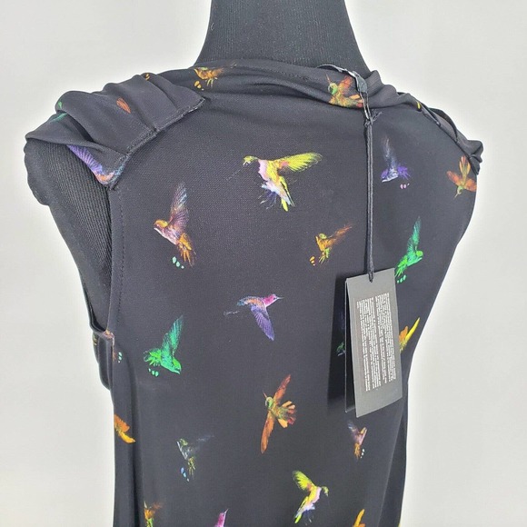 NEW Alexander McQueen SZ XS Black Butterfly Ruched Cocktail Dress 2012 Bodycon - Picture 7 of 12